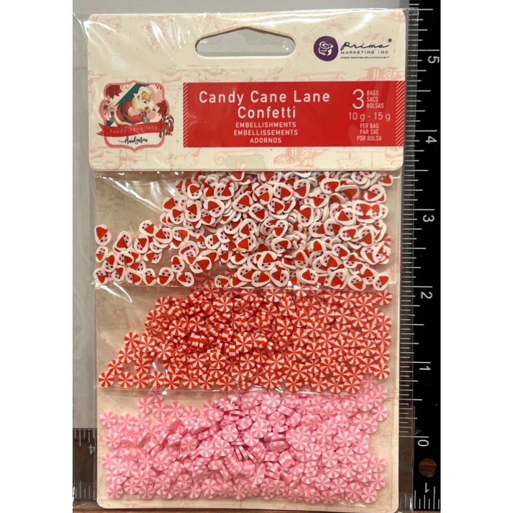 Candy Cane Lane Christmas Confetti Embellishments 3-Pack Table Scatter Decor